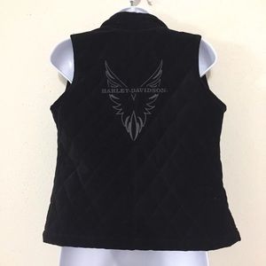 🦅 HARLEY DAVIDSON QUILTED VELVET VEST